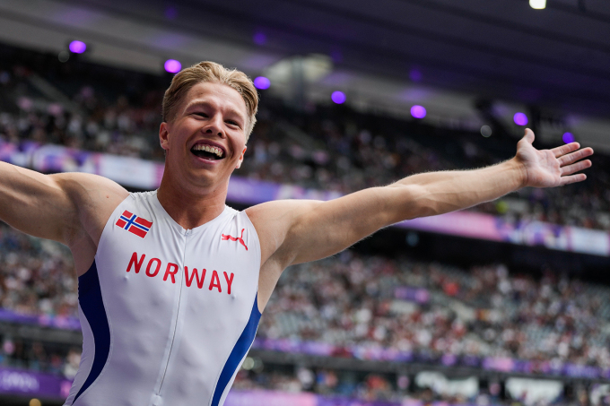 The first Norwegian win came with Markus Rooth's gold in the decathlon. This happened before the royals arrived in the Olympic city. Photo: Beate Oma Dahle / NTB