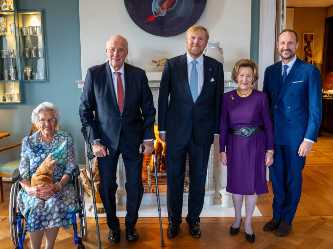 King Harald and Queen Sonja invited King Willem-Alexander to lunch at the Royal Palace, with Crown Prince Haakon and Princess Astrid also in attendance. Photo: Liv Anette Luane, The Royal Court