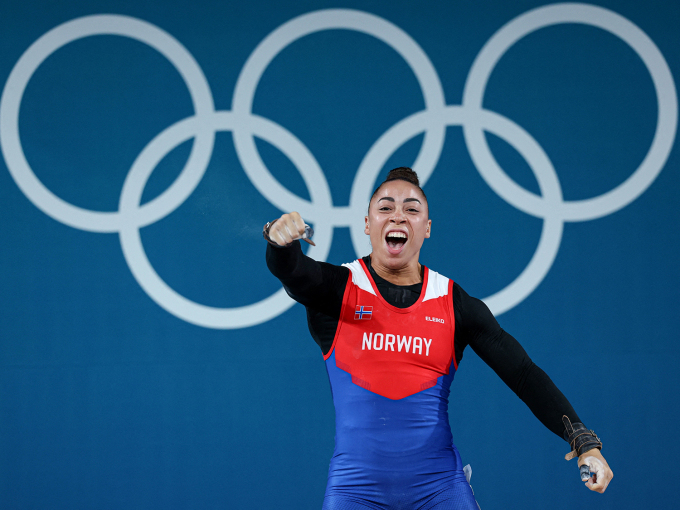 Solfrid Koanda secured Norwegian gold in the 81 kg weightlifting event. Photo: Amanda Perobelli, Reuters